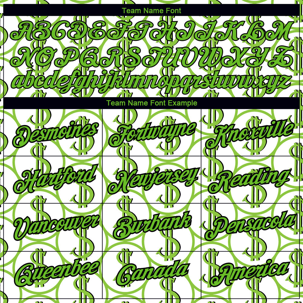 Custom White Aurora Green-Black 3D Pattern Design Dollar Sign Money Theme Performance T-Shirt view 3