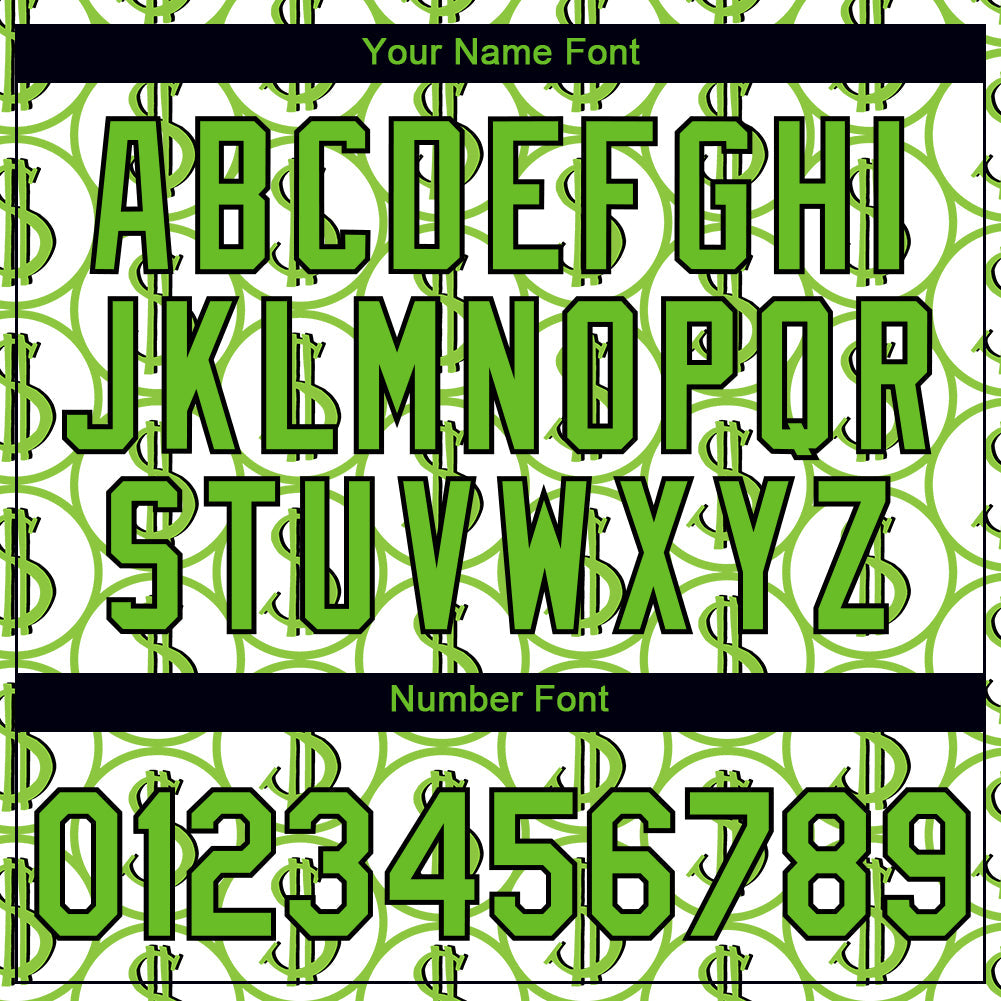 Custom White Aurora Green-Black 3D Pattern Design Dollar Sign Money Theme Performance T-Shirt view 4