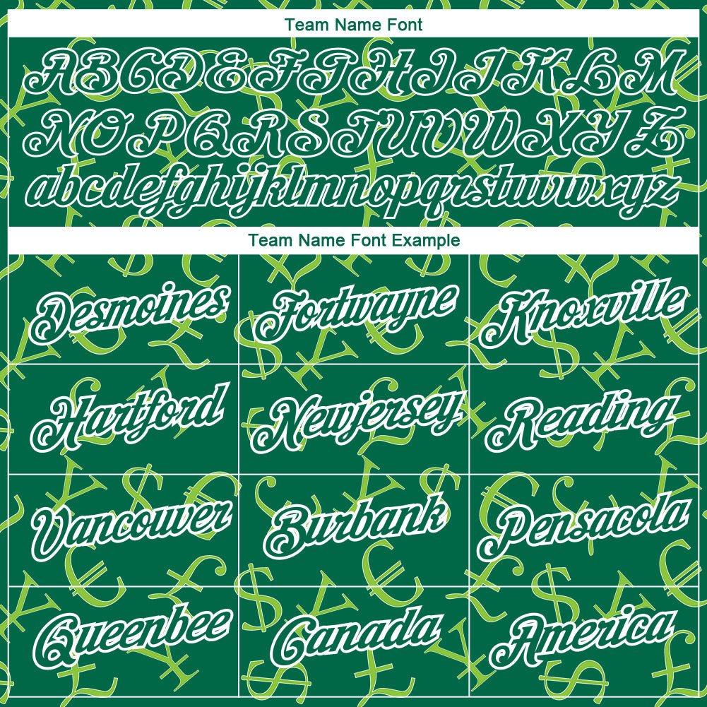 Custom Kelly Green White 3D Pattern Design Money Sign Performance T-Shirt view 3