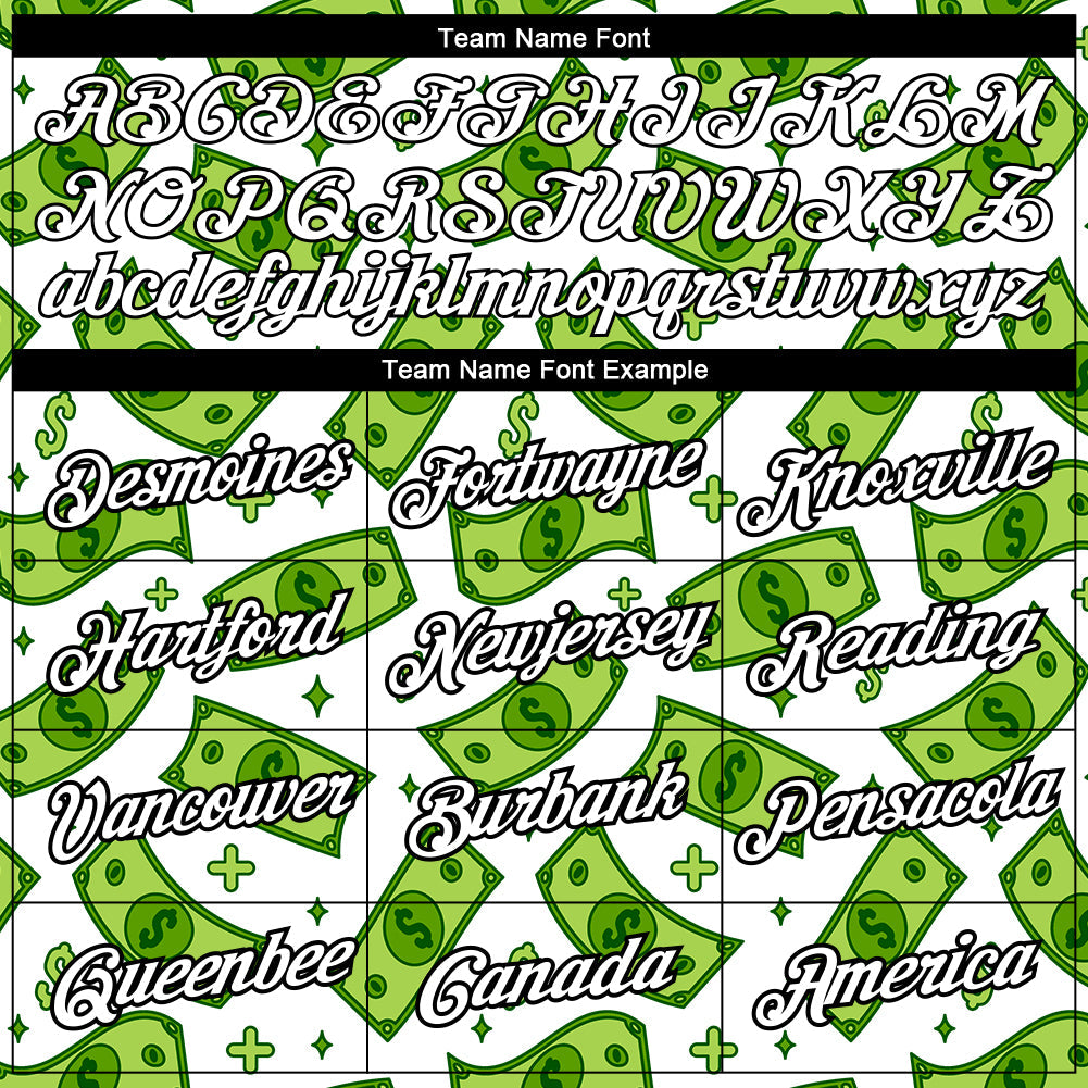 Custom White Black 3D Pattern Design Dollar Sign Money Theme Performance T-Shirt view 3