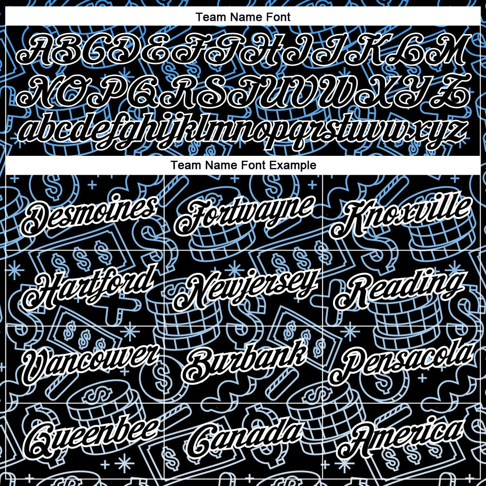 Custom Black White 3D Pattern Design Dollar Sign Money Theme Performance T-Shirt view 3