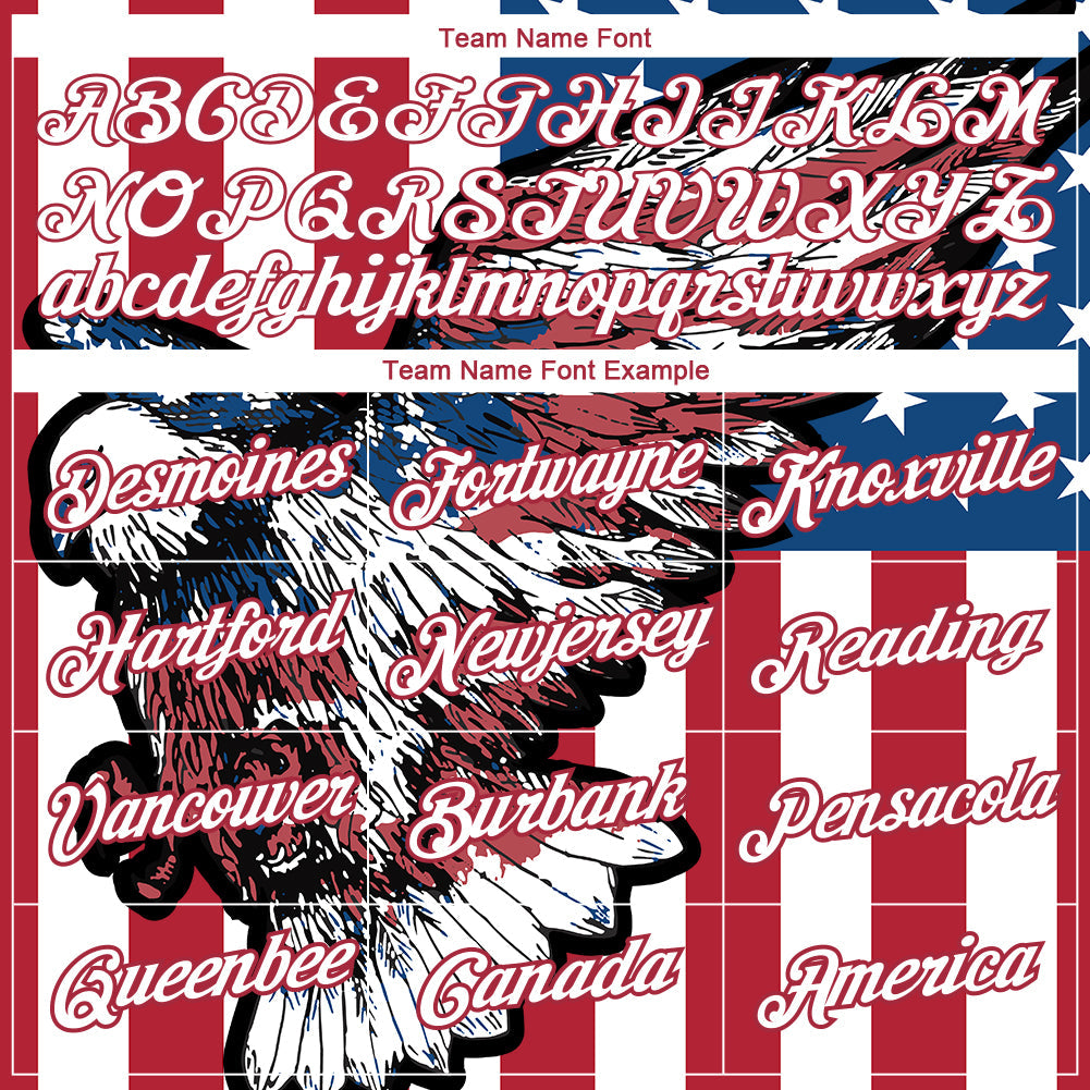 Custom White Red-Royal 3D American Flag And Eagle Performance T-Shirt view 3
