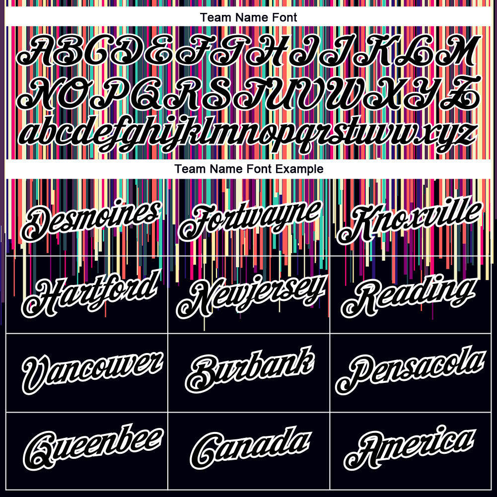 Custom Black White 3D Pattern Design Colorful Lines Performance T-Shirt view 3