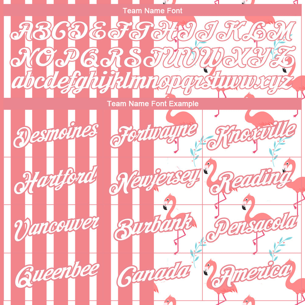 Custom White Medium Pink 3D Pattern Design Animal Flamingo Performance T-Shirt view 3