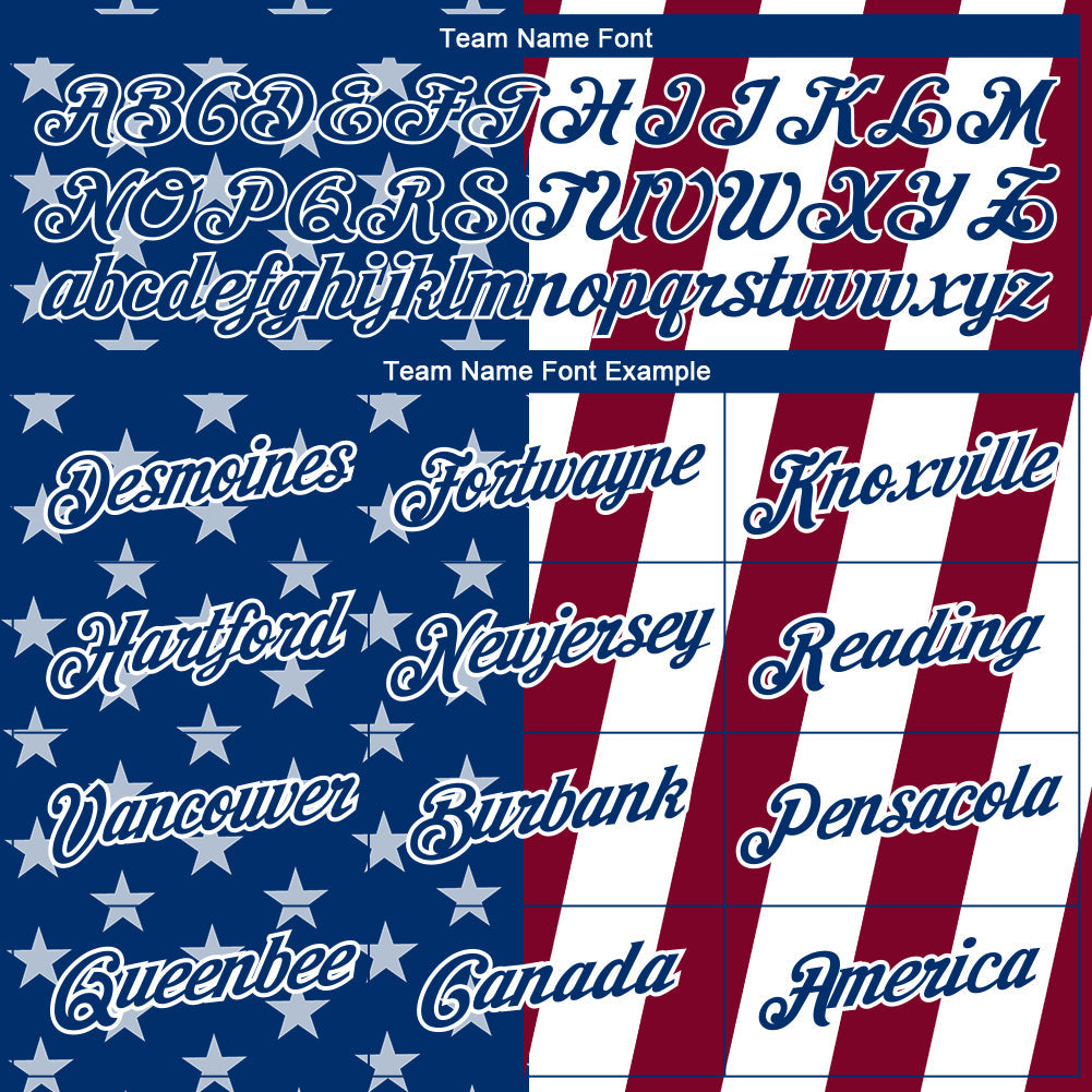 Custom White US Navy Blue-Maroon 3D Pattern Design Star Performance T-Shirt view 3