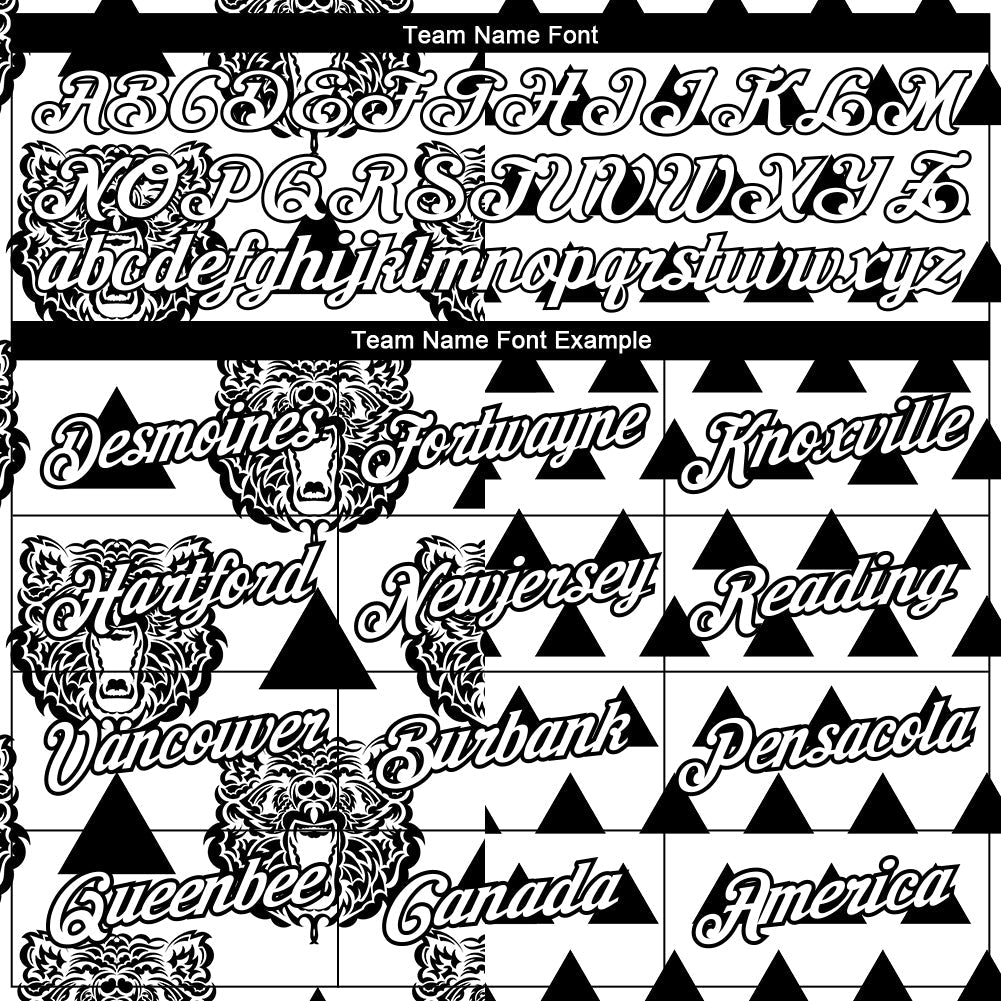 Custom White Black 3D Pattern Design Animal Bear Performance T-Shirt view 3