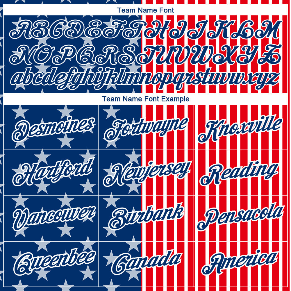 Custom Fire Red US Navy Blue-White 3D Pattern Design Star Performance T-Shirt view 3