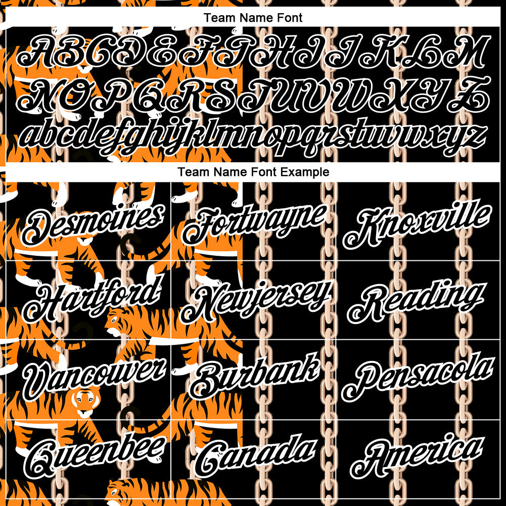 Custom Black White 3D Pattern Design Animal Tiger Performance T-Shirt view 3