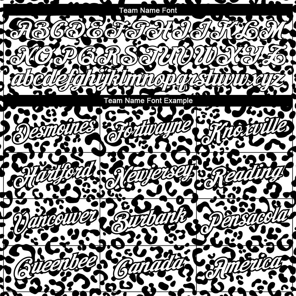 Custom White Black 3D Pattern Design Animal Print Performance T-Shirt view 3