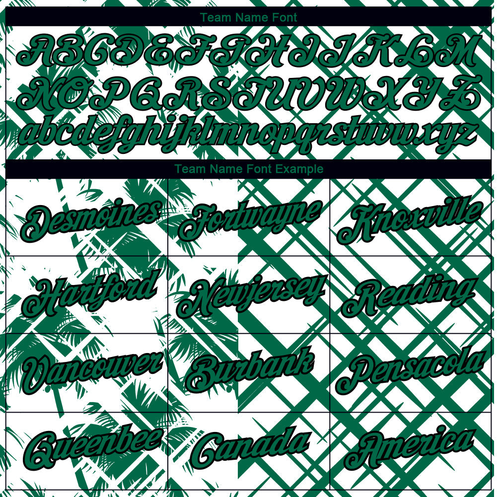 Custom White Kelly Green-Black 3D Tropical Hawaii Trees Performance T-Shirt view 3