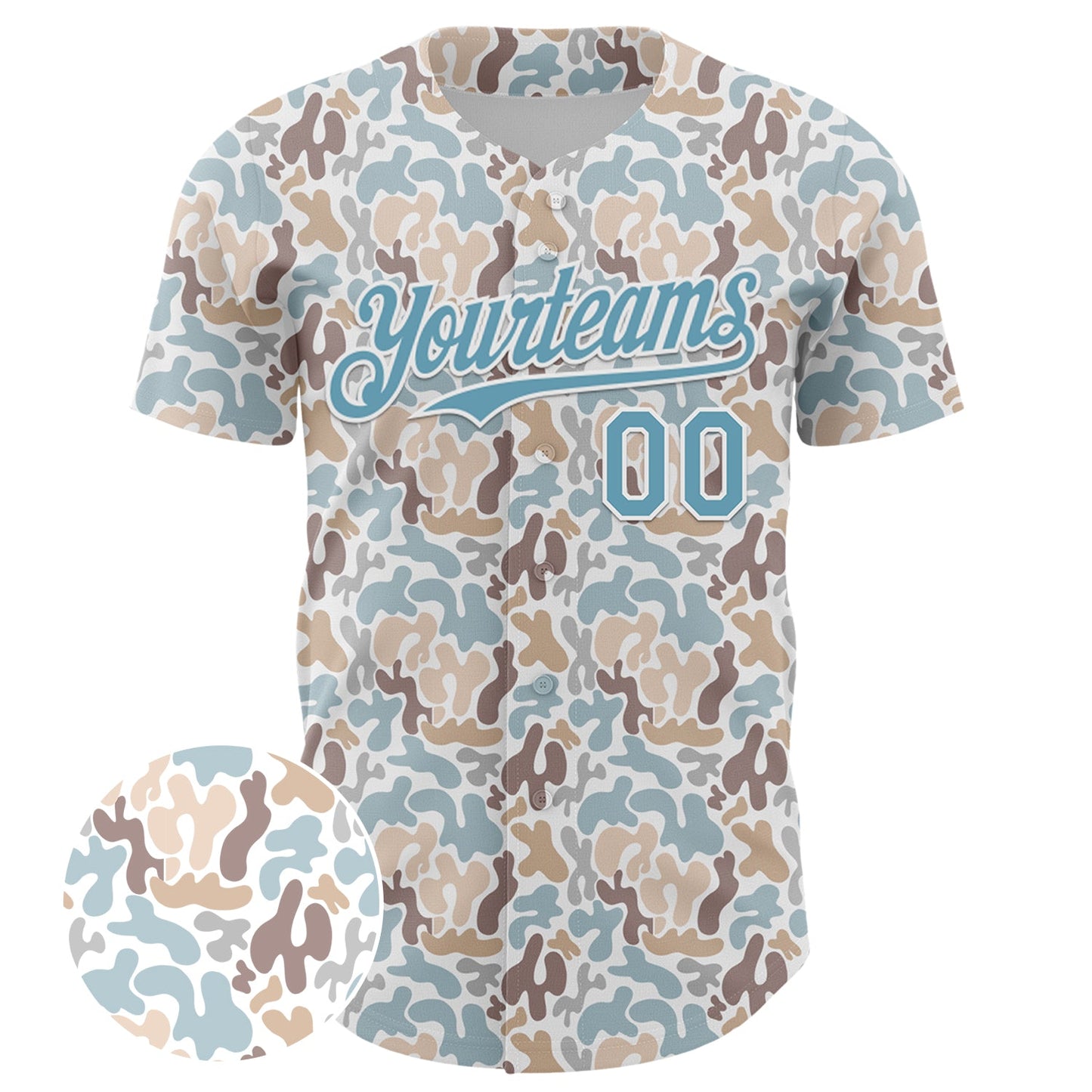 Custom White Shadow Blue 3D Pattern Design Abstract Spots Authentic Baseball Jersey view 2