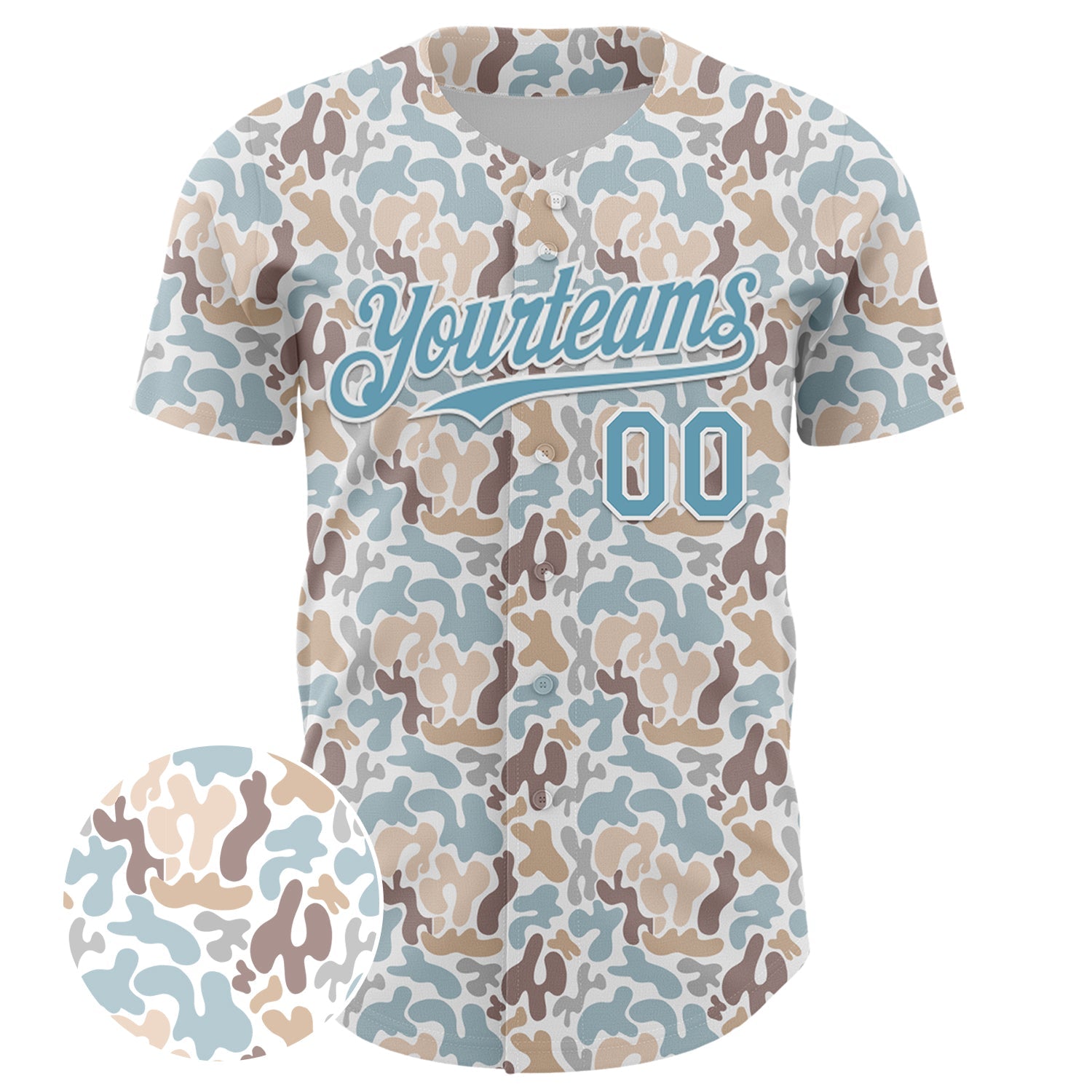 Custom White Shadow Blue 3D Pattern Design Abstract Spots Authentic Baseball Jersey view 2