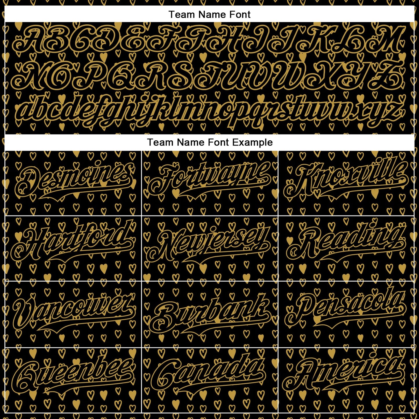 Custom Black Old Gold 3D Pattern Design Hearts Authentic Baseball Jersey view 4