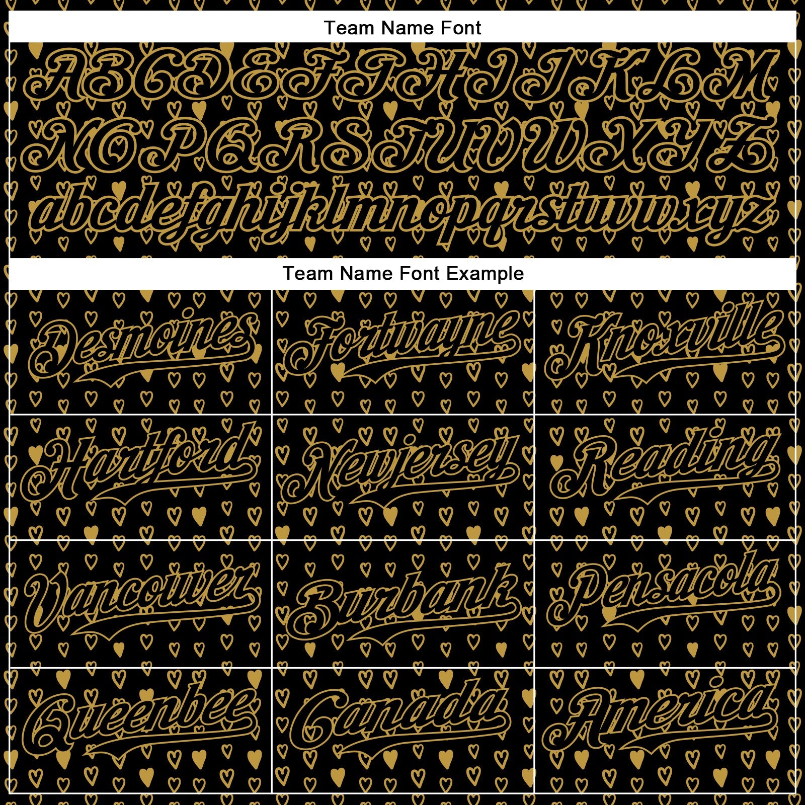 Custom Black Old Gold 3D Pattern Design Hearts Authentic Baseball Jersey view 4