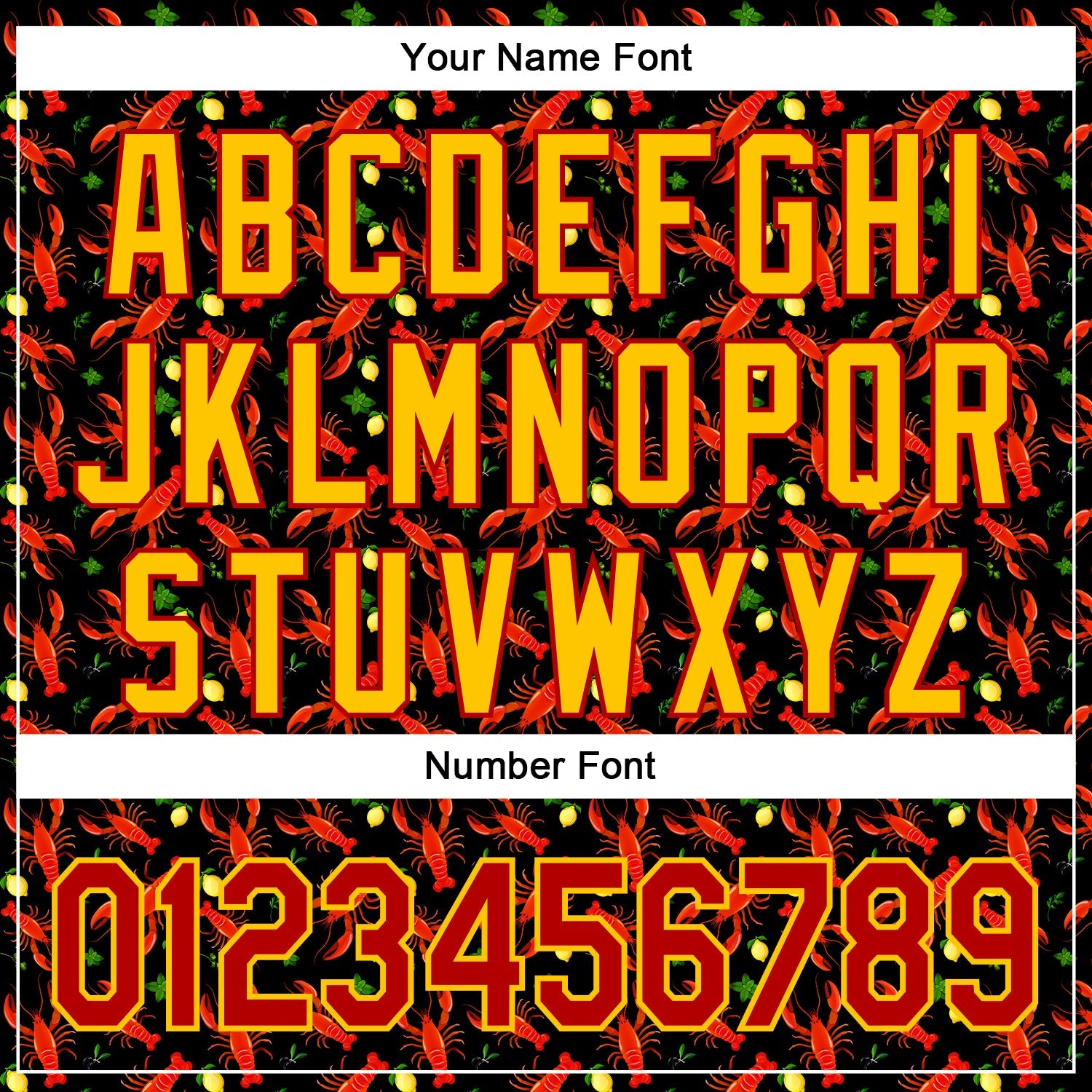Custom Black Red-Yellow 3D Pattern Design Animal Lobster Fruit Lemon Authentic Baseball Jersey view 5