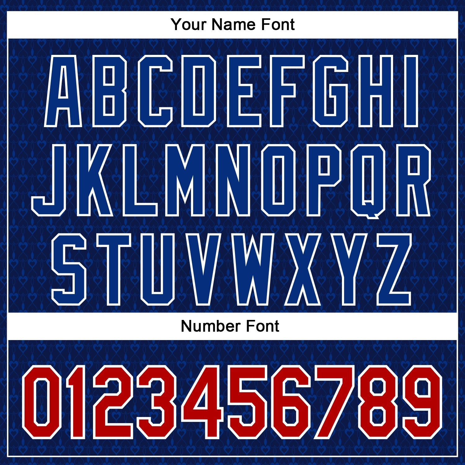 Custom Navy Red-Royal 3D Pattern Design Hearts Authentic Baseball Jersey view 5