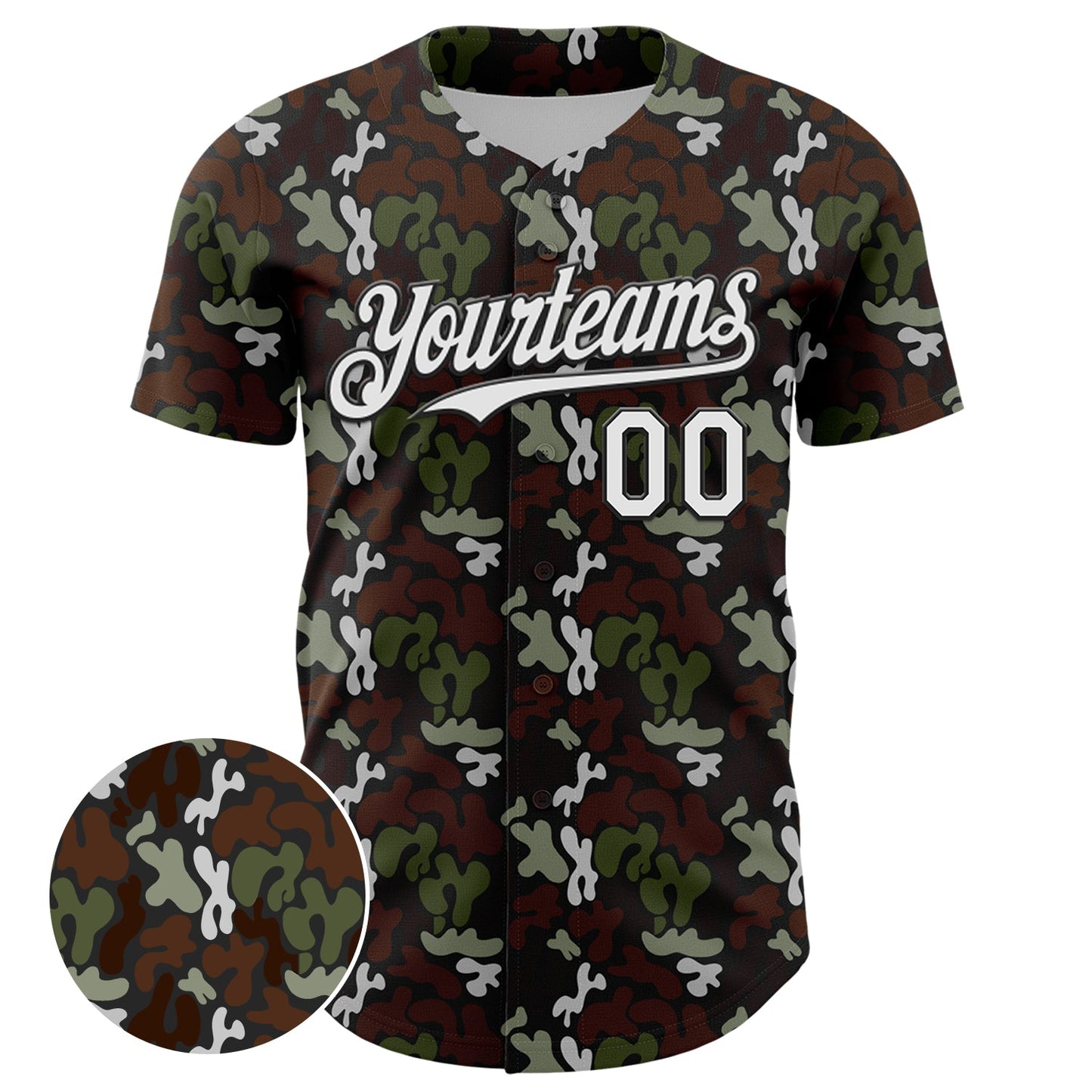 Custom Black White 3D Pattern Design Abstract Spots Authentic Baseball Jersey view 2