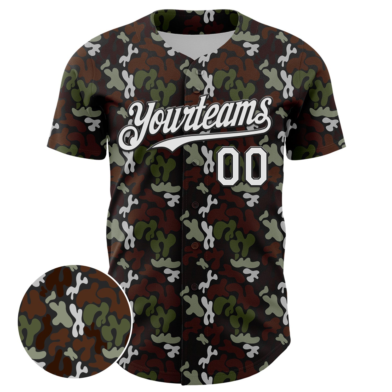 Custom Black White 3D Pattern Design Abstract Spots Authentic Baseball Jersey view 2
