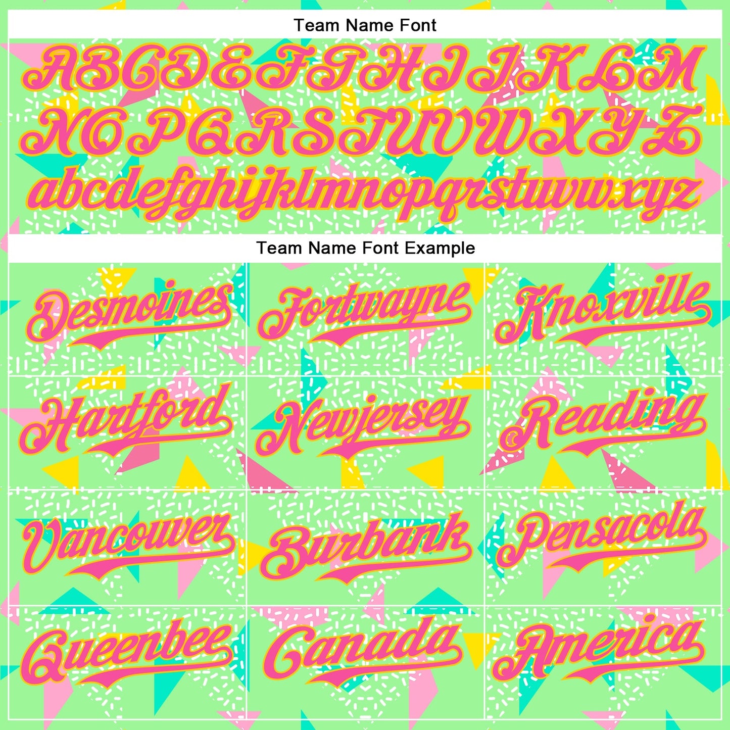 Custom Pea Green Pink-Yellow 3D Pattern Design Geometric Shape Authentic Baseball Jersey view 4