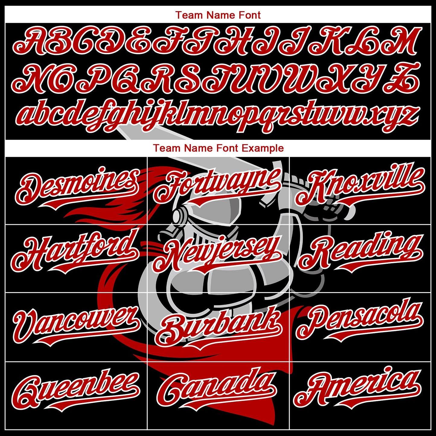 Custom Black Red-White 3D Pattern Design Knight Hero Art Authentic Baseball Jersey view 4