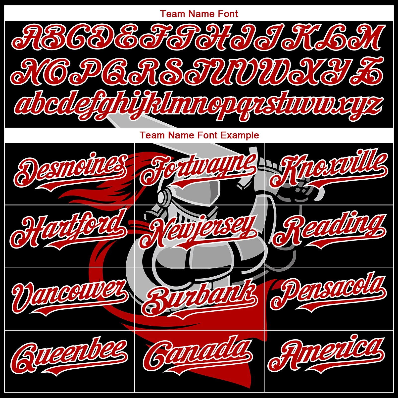 Custom Black Red-White 3D Pattern Design Knight Hero Art Authentic Baseball Jersey view 4