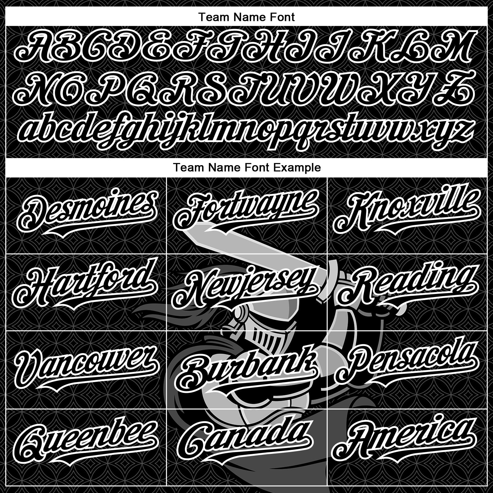 Custom Black White 3D Pattern Design Knight Hero Art Authentic Baseball Jersey view 4