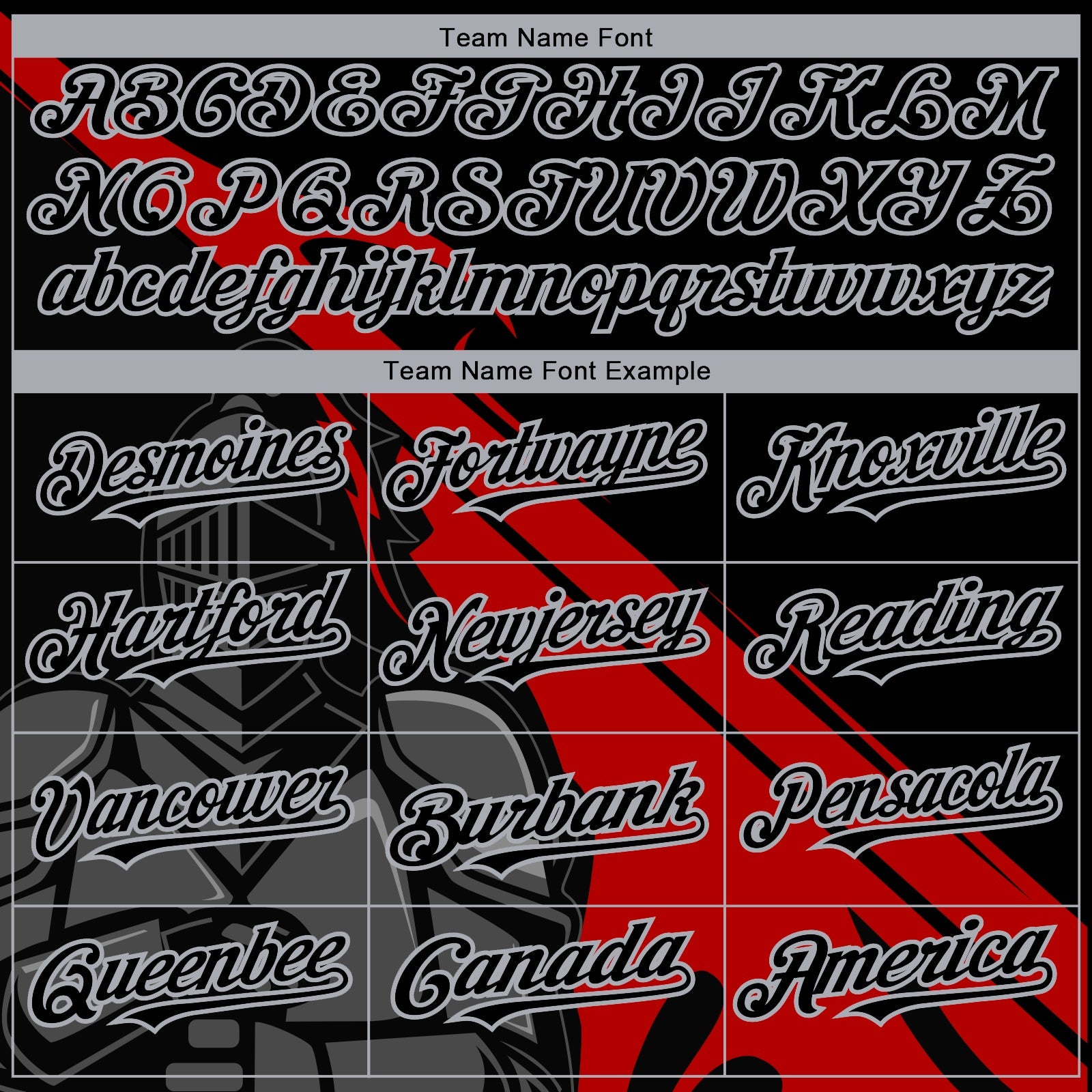 Custom Black Red-Gray 3D Pattern Design Knight Hero Art Authentic Baseball Jersey view 4