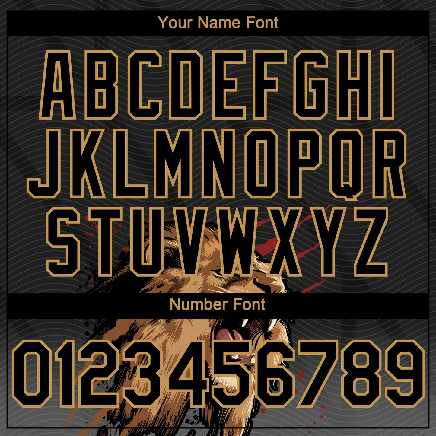 Custom Black Old Gold 3D Pattern Design Animal Lion Authentic Baseball Jersey view 5