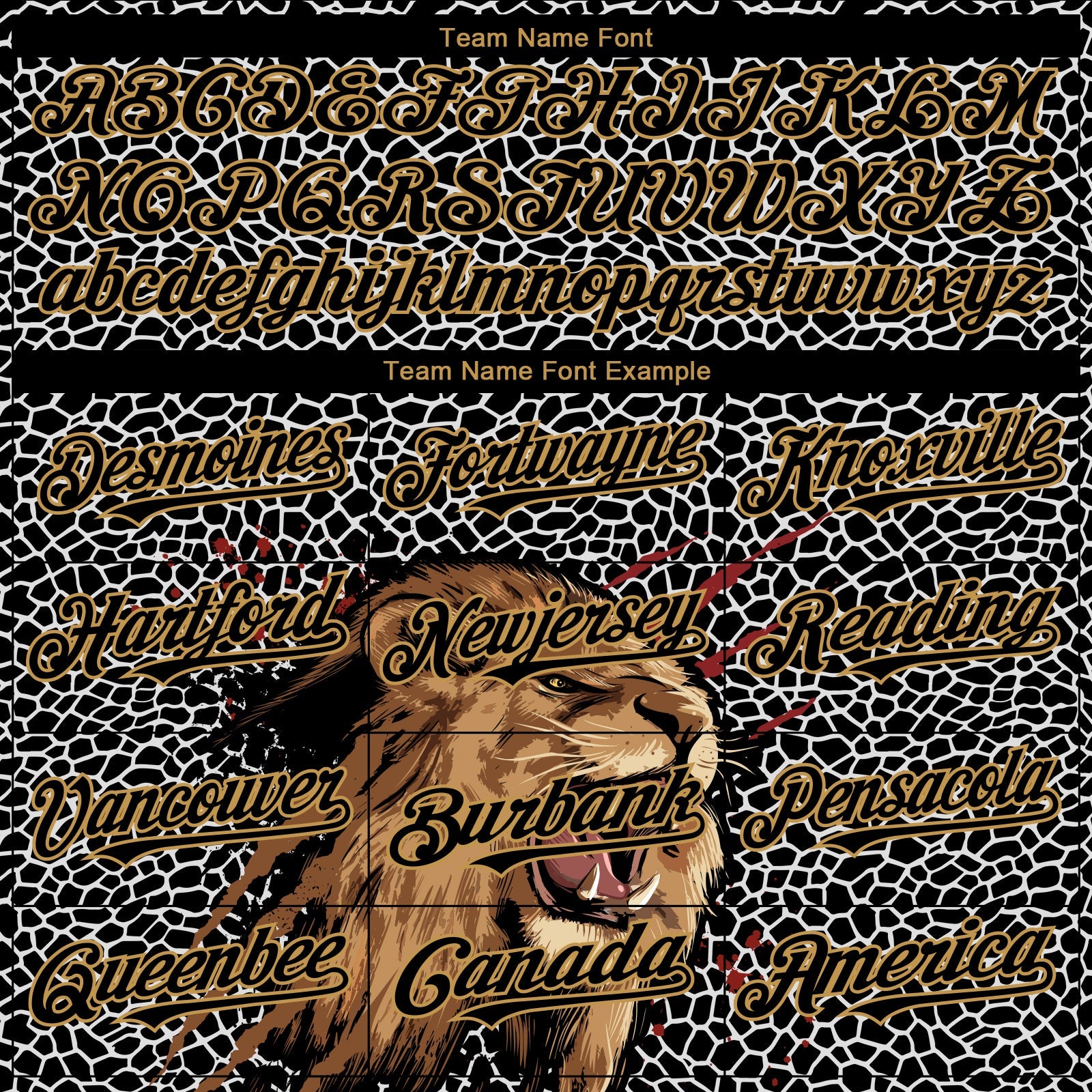 Custom Black Old Gold 3D Pattern Design Animal Lion Authentic Baseball Jersey view 4