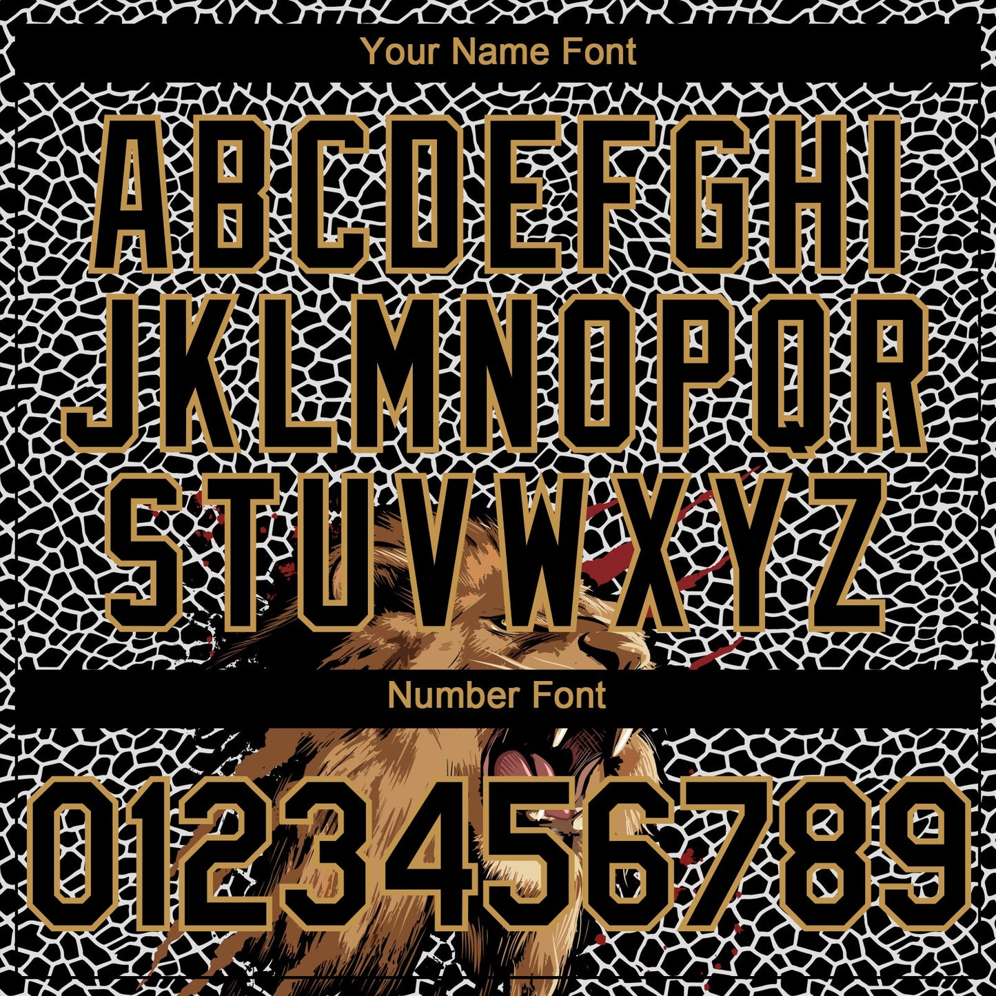 Custom Black Old Gold 3D Pattern Design Animal Lion Authentic Baseball Jersey view 5