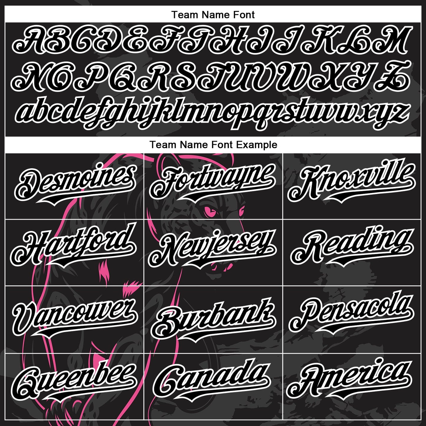 Custom Black Pink-White 3D Pattern Design Animal Panther Authentic Baseball Jersey view 4