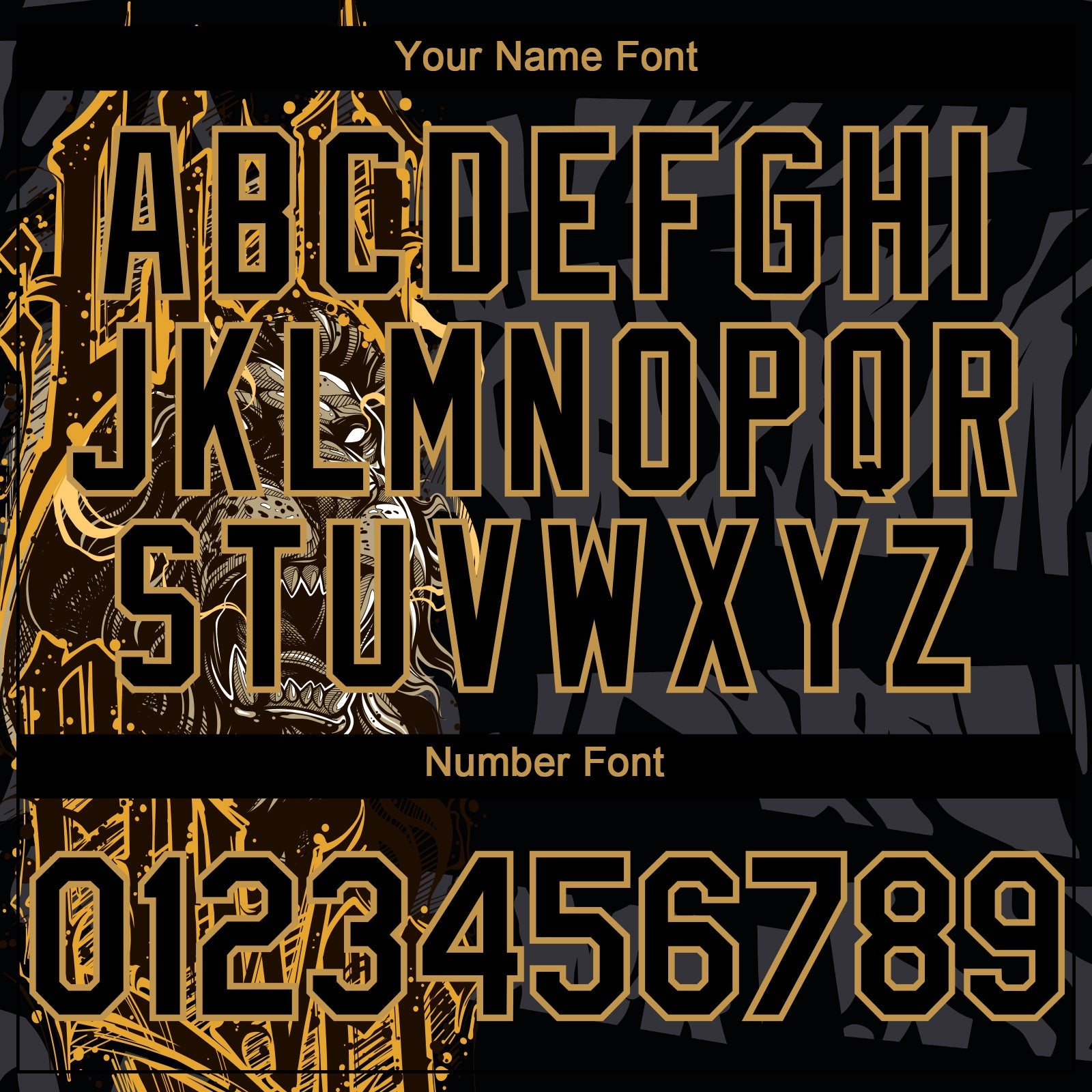 Custom Black Old Gold 3D Pattern Design Animal Lion Authentic Baseball Jersey view 5