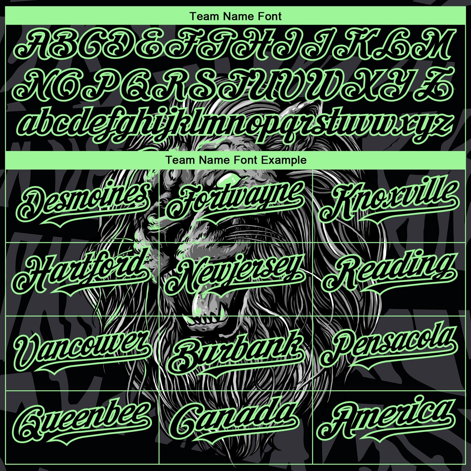 Custom Black Pea Green 3D Pattern Design Animal Lion Authentic Baseball Jersey view 4