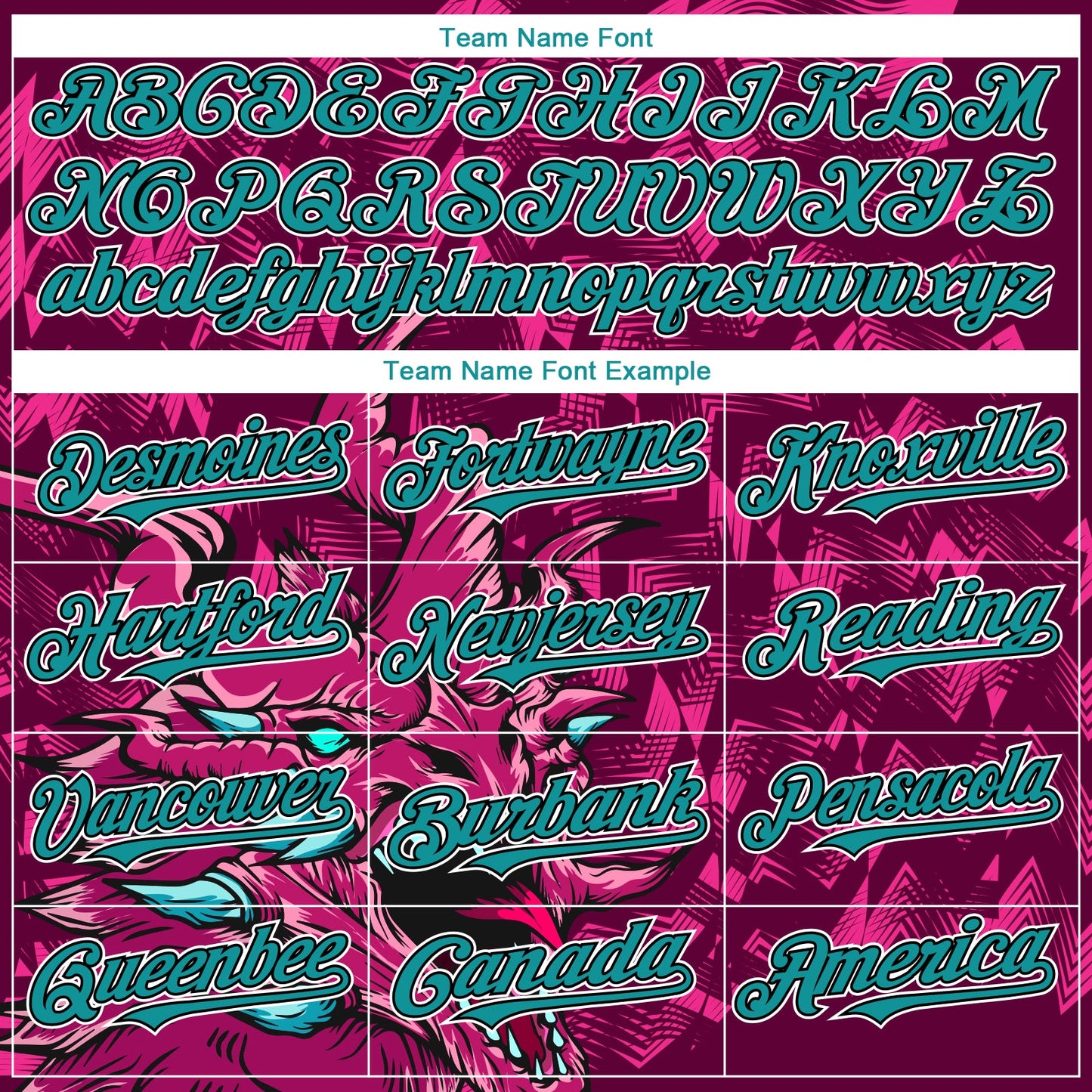Custom Crimson Teal-Black 3D Pattern Design Animal Dragon Authentic Baseball Jersey view 4