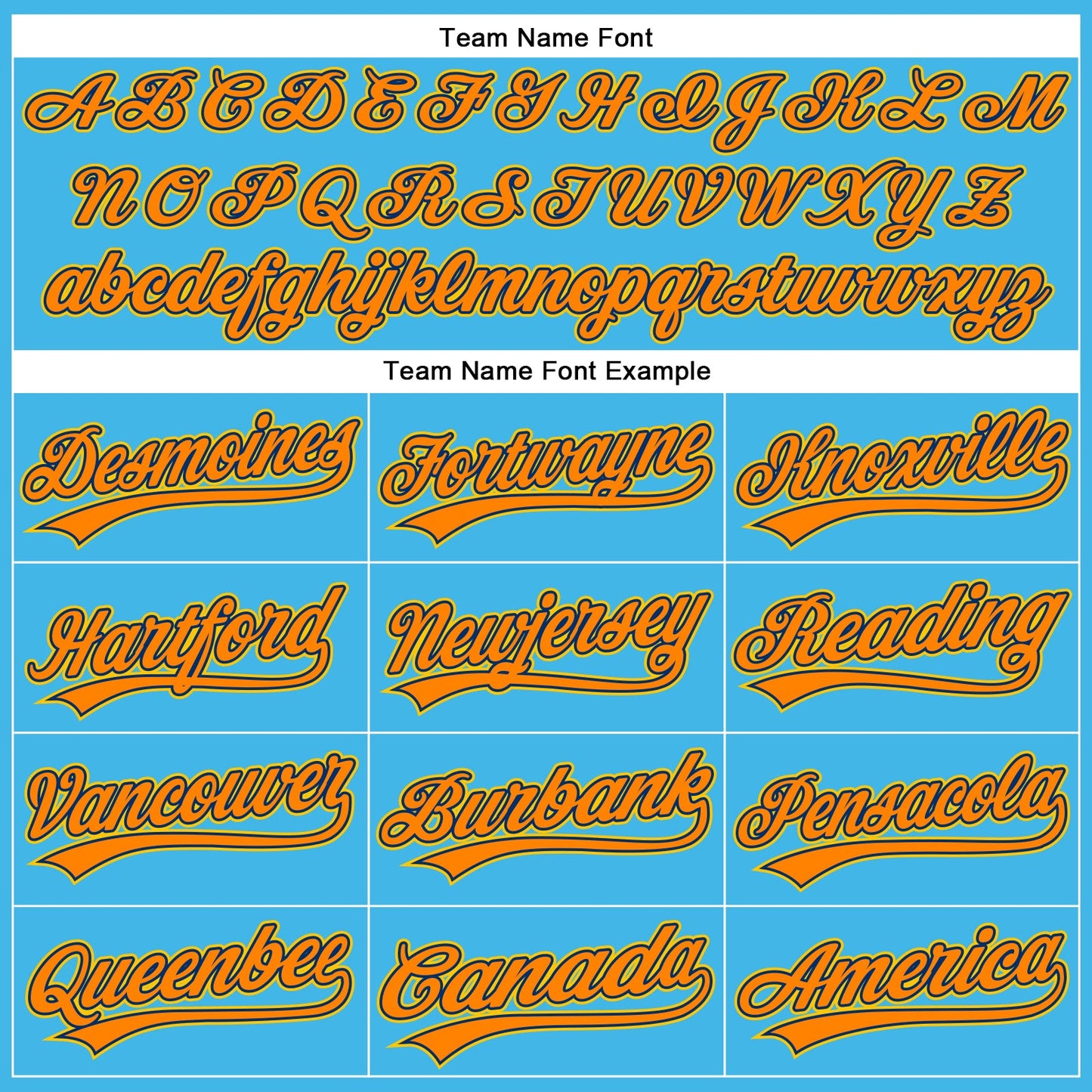 Custom Sky Blue Bay Orange US Navy Blue-Yellow 3D Pattern Design Champion Trophy Authentic Baseball Jersey view 4