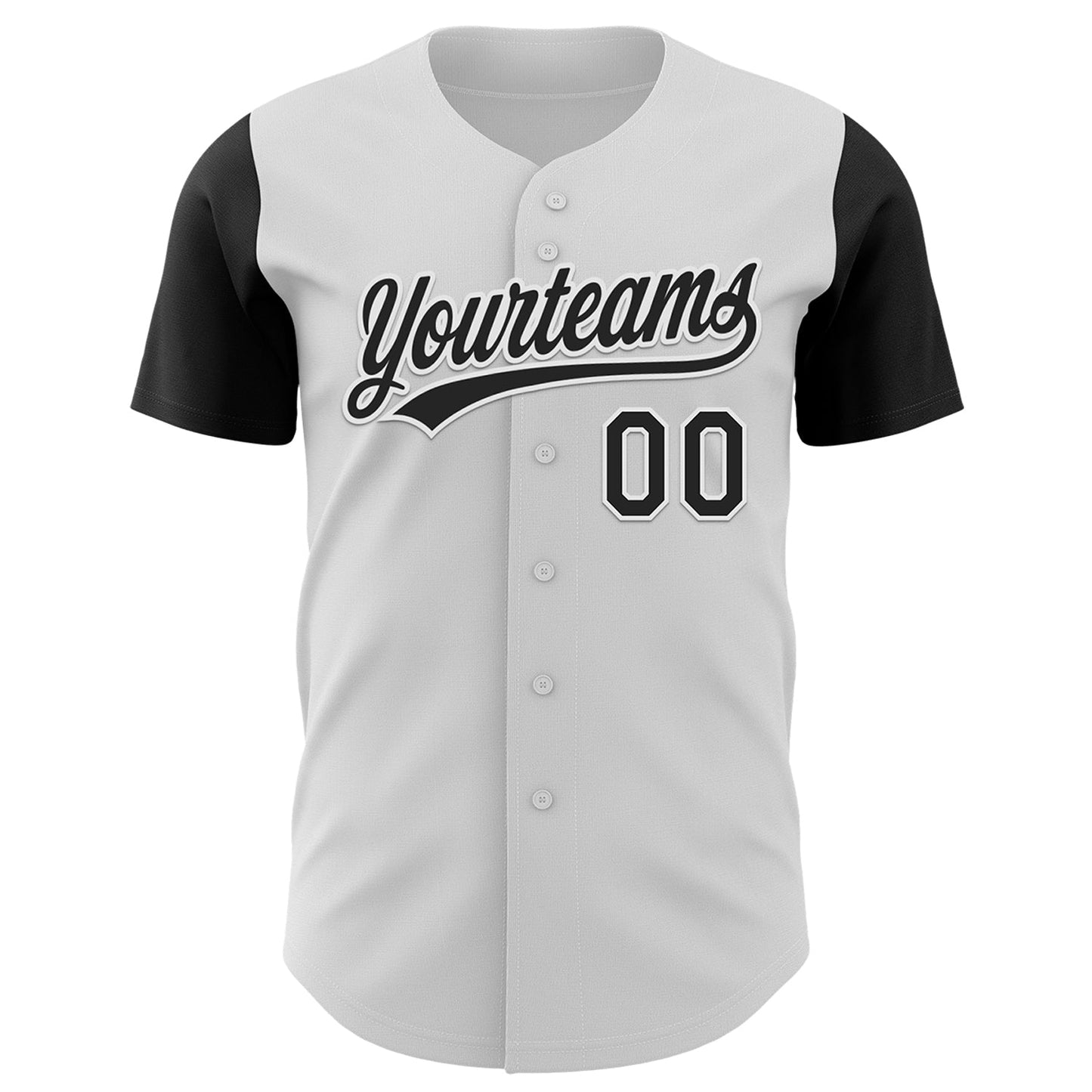 Custom White Black 3D Pattern Halloween Skull Authentic Baseball Jersey view 2