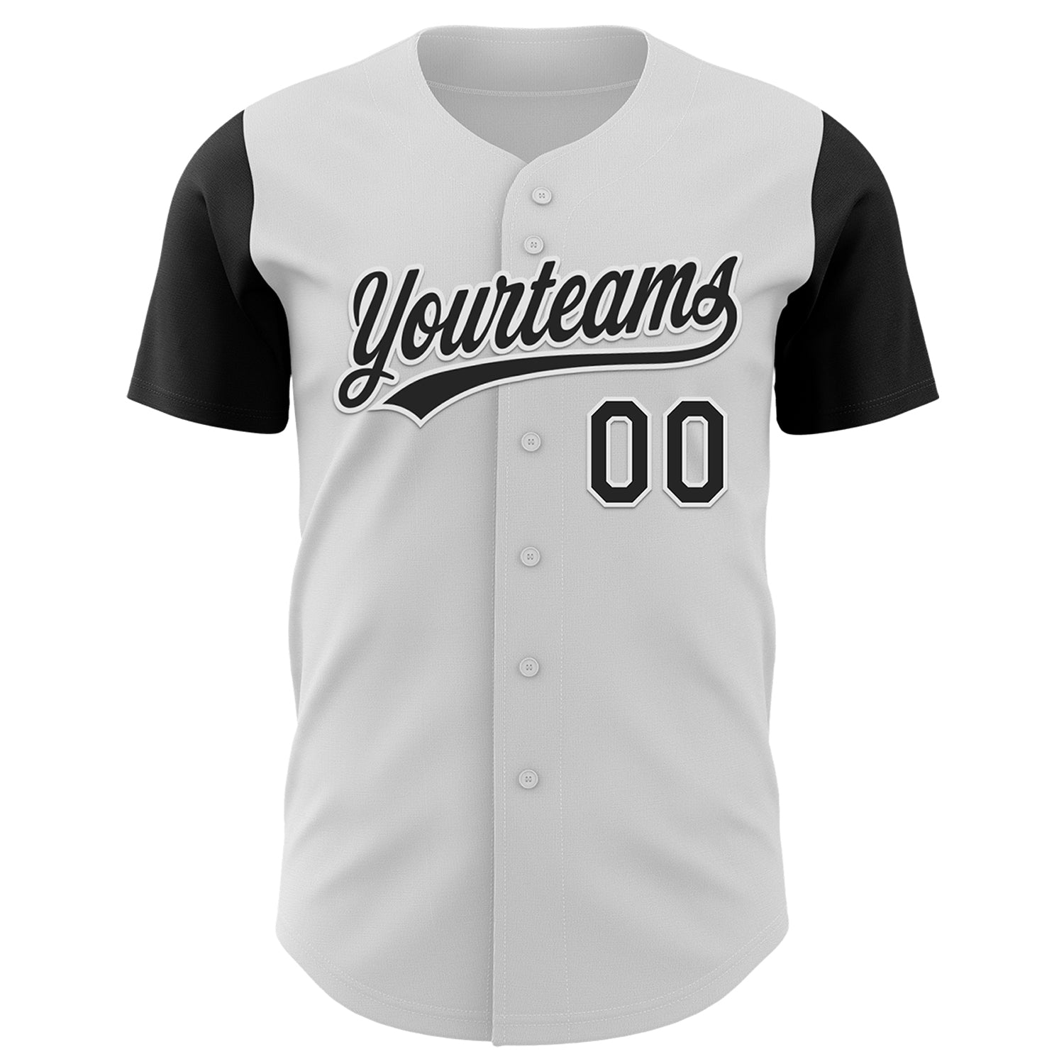 Custom White Black 3D Pattern Halloween Skull Authentic Baseball Jersey view 2