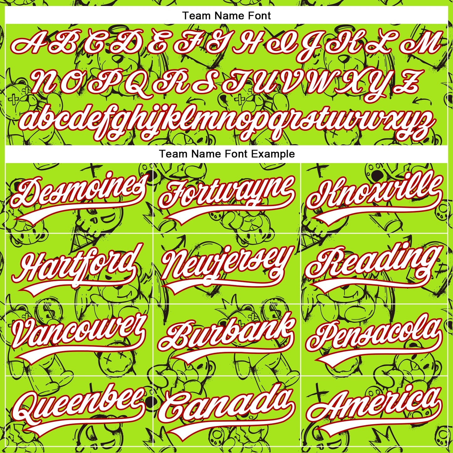 Custom Neon Green White-Red 3D Pattern Halloween Authentic Baseball Jersey view 4