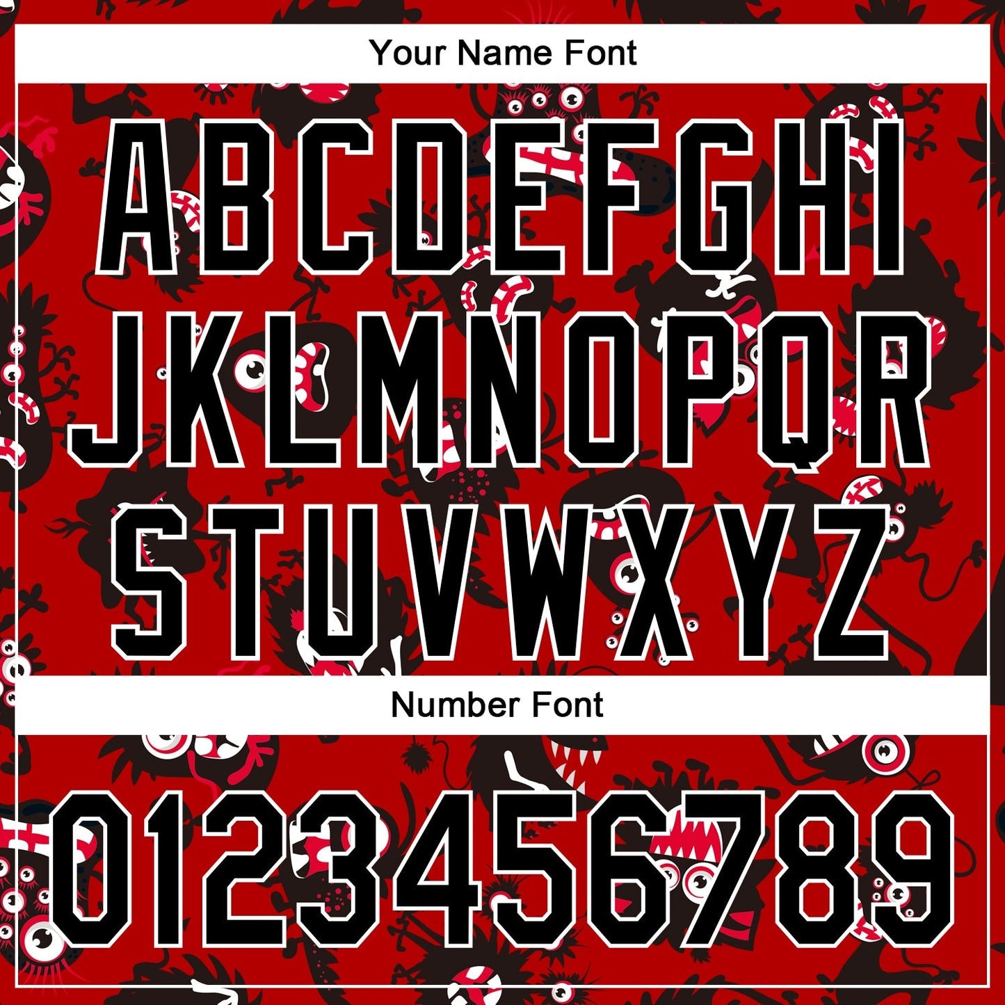 Custom Red Black-White 3D Pattern Halloween Authentic Baseball Jersey view 5