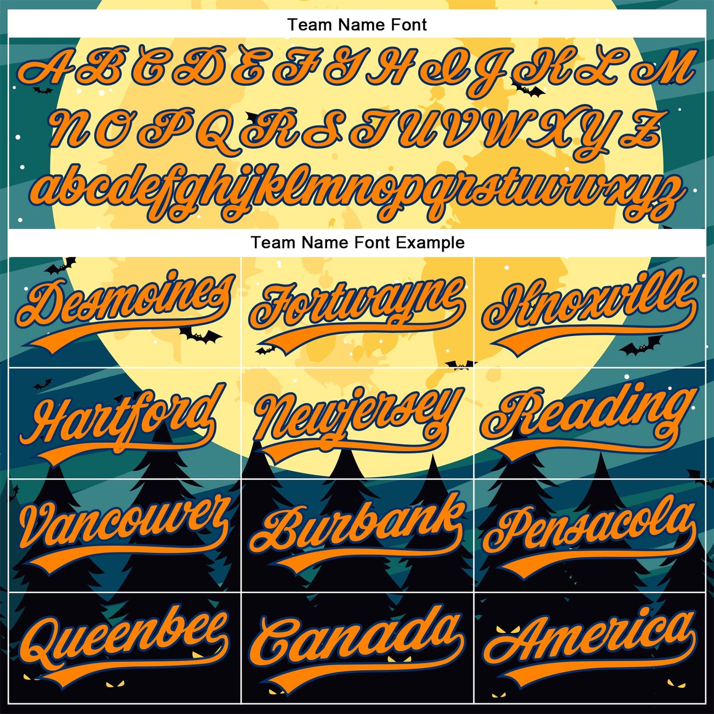 Custom Light Yellow Bay Orange-US Navy Blue 3D Pattern Halloween Authentic Baseball Jersey view 4