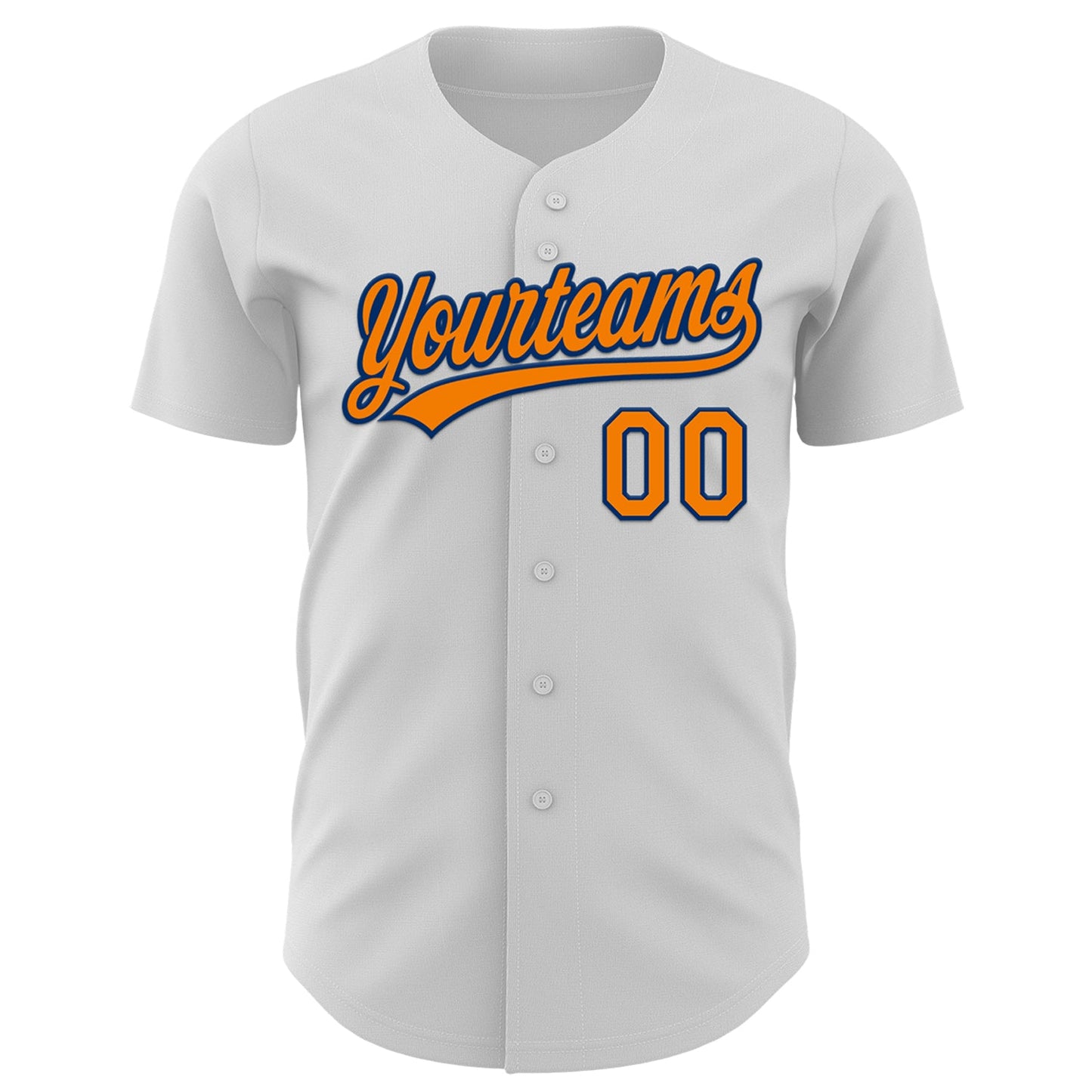 Custom White Bay Orange-US Navy Blue 3D Pattern Halloween Authentic Baseball Jersey view 2