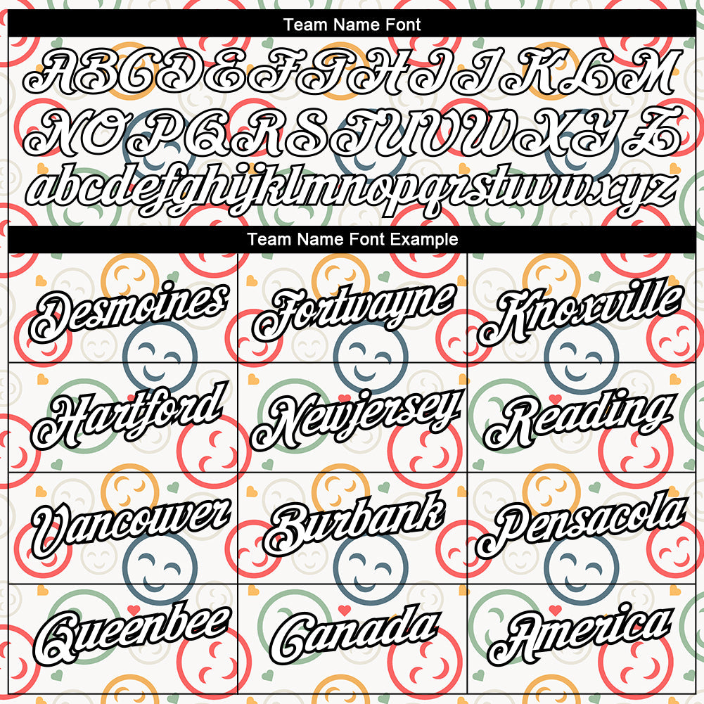 Custom White Black 3D Pattern Design Smile Emoji Performance T-Shirt view 3