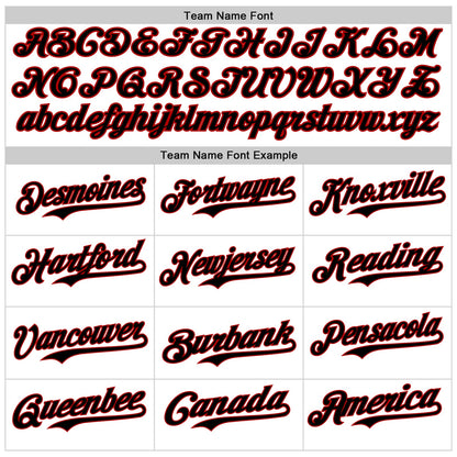 Custom White Black-Red 3D Pattern Design Vintage Tattoos Authentic Baseball Jersey view 4