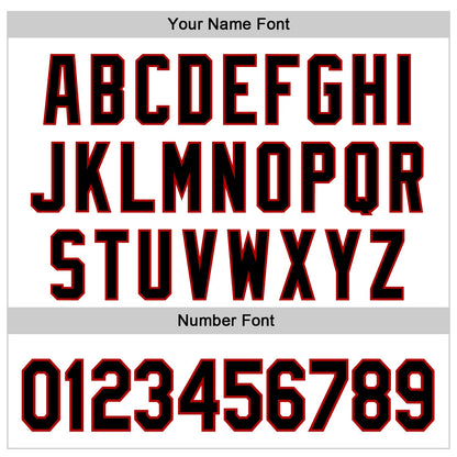 Custom White Black-Red 3D Pattern Design Vintage Tattoos Authentic Baseball Jersey view 5