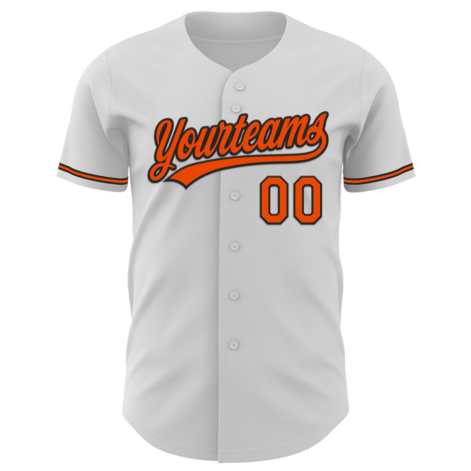 Custom White Orange-Black 3D Halloween Authentic Baseball Jersey view 2