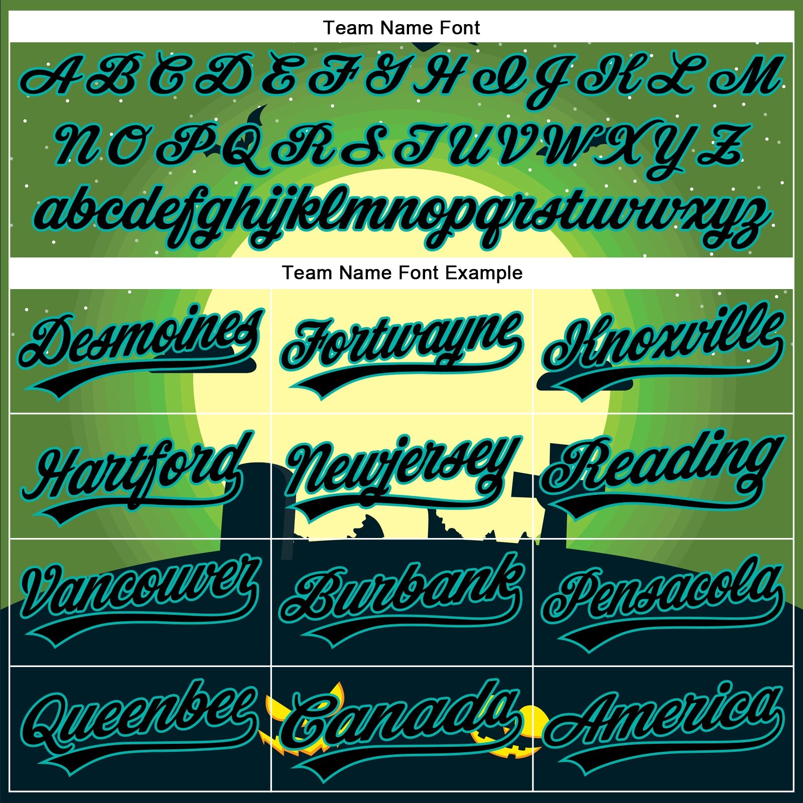 Custom Green Black-Aqua 3D Halloween Authentic Baseball Jersey view 4