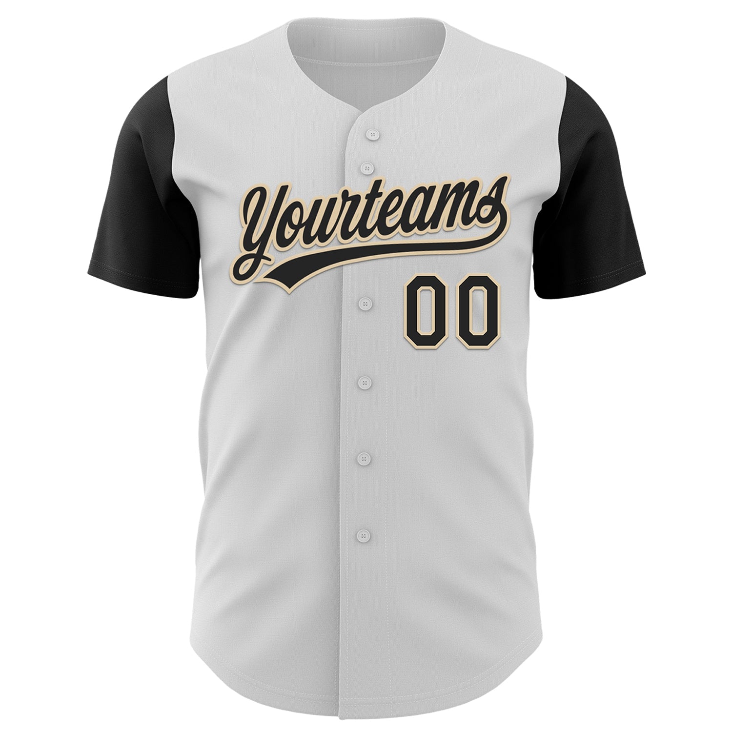 Custom White Black-City Cream 3D Halloween Authentic Baseball Jersey view 2