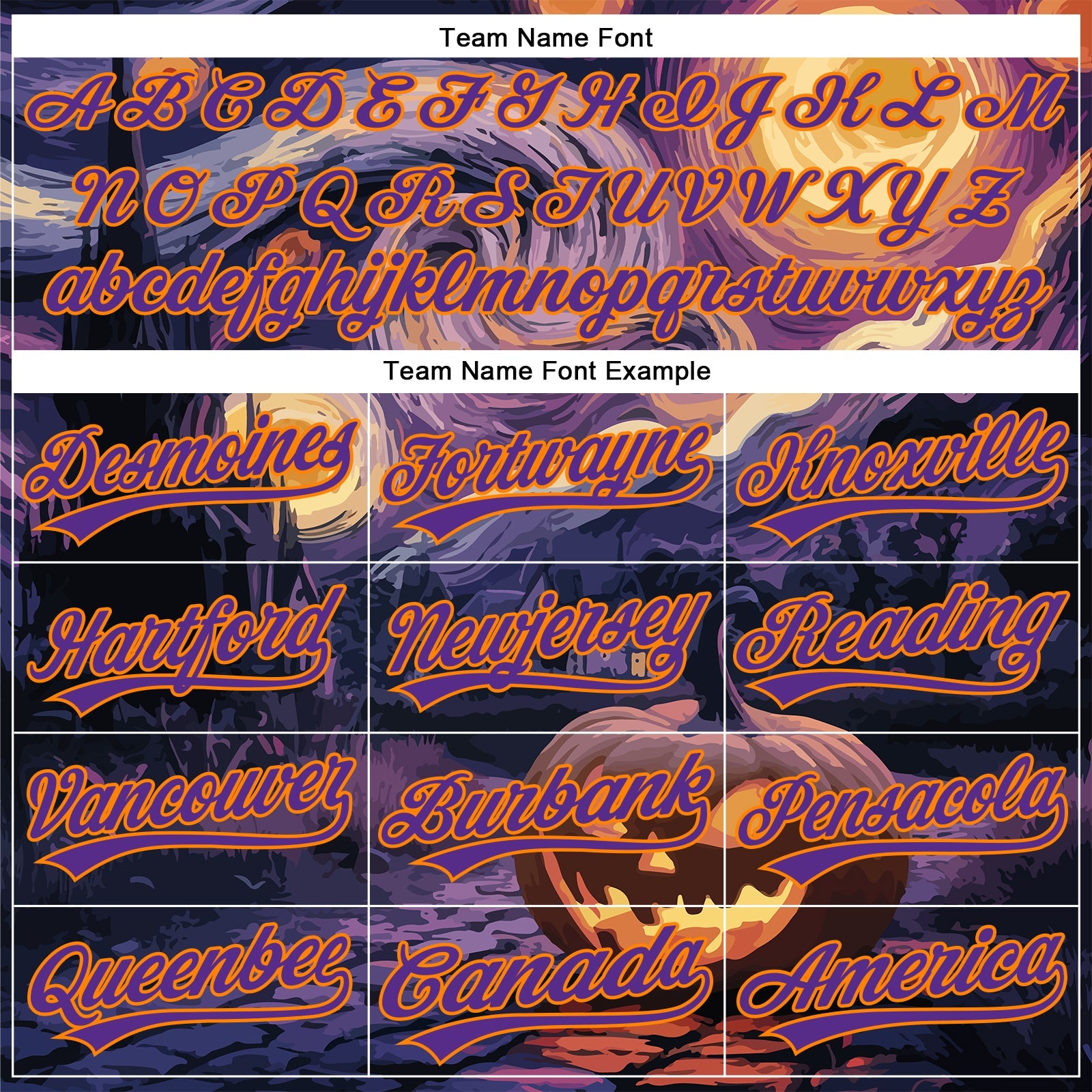 Custom Purple Bay Orange 3D Halloween Authentic Baseball Jersey view 4