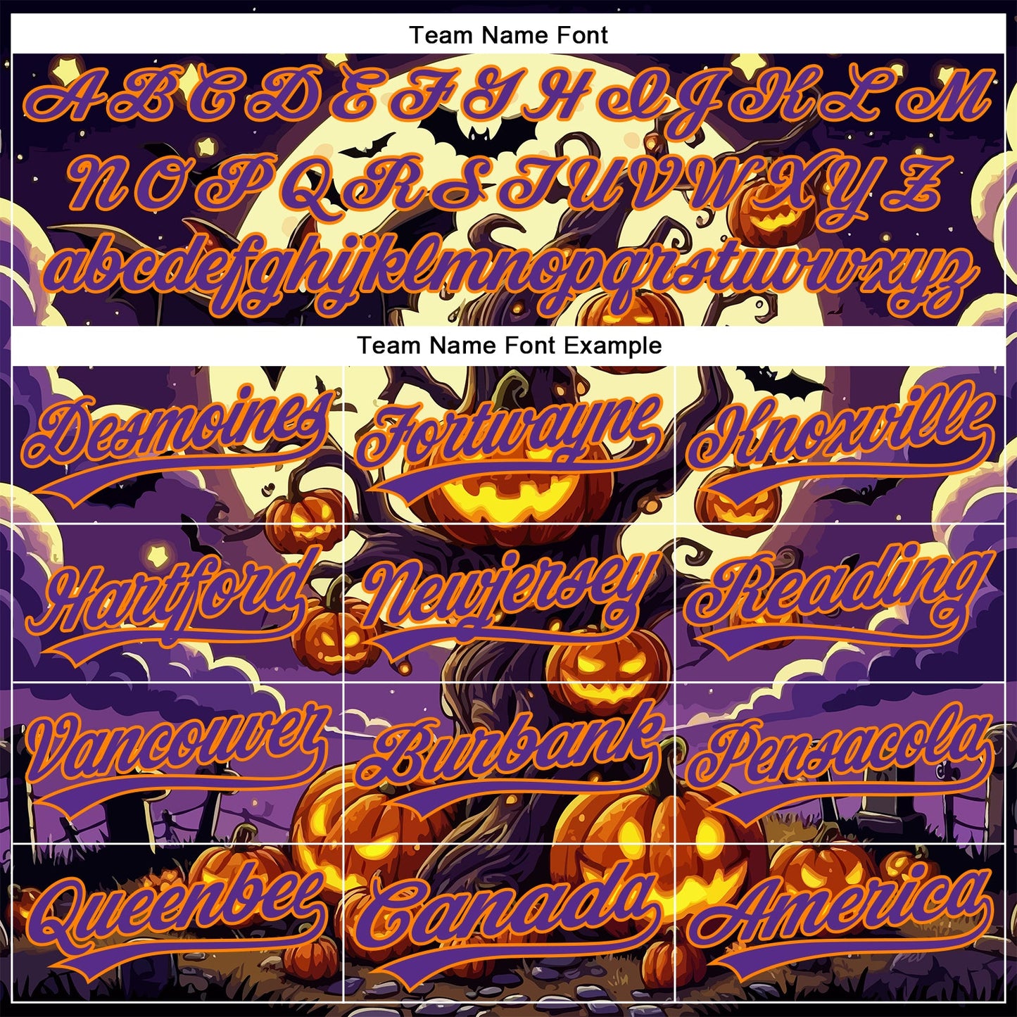 Custom Purple Bay Orange 3D Halloween Authentic Baseball Jersey view 4