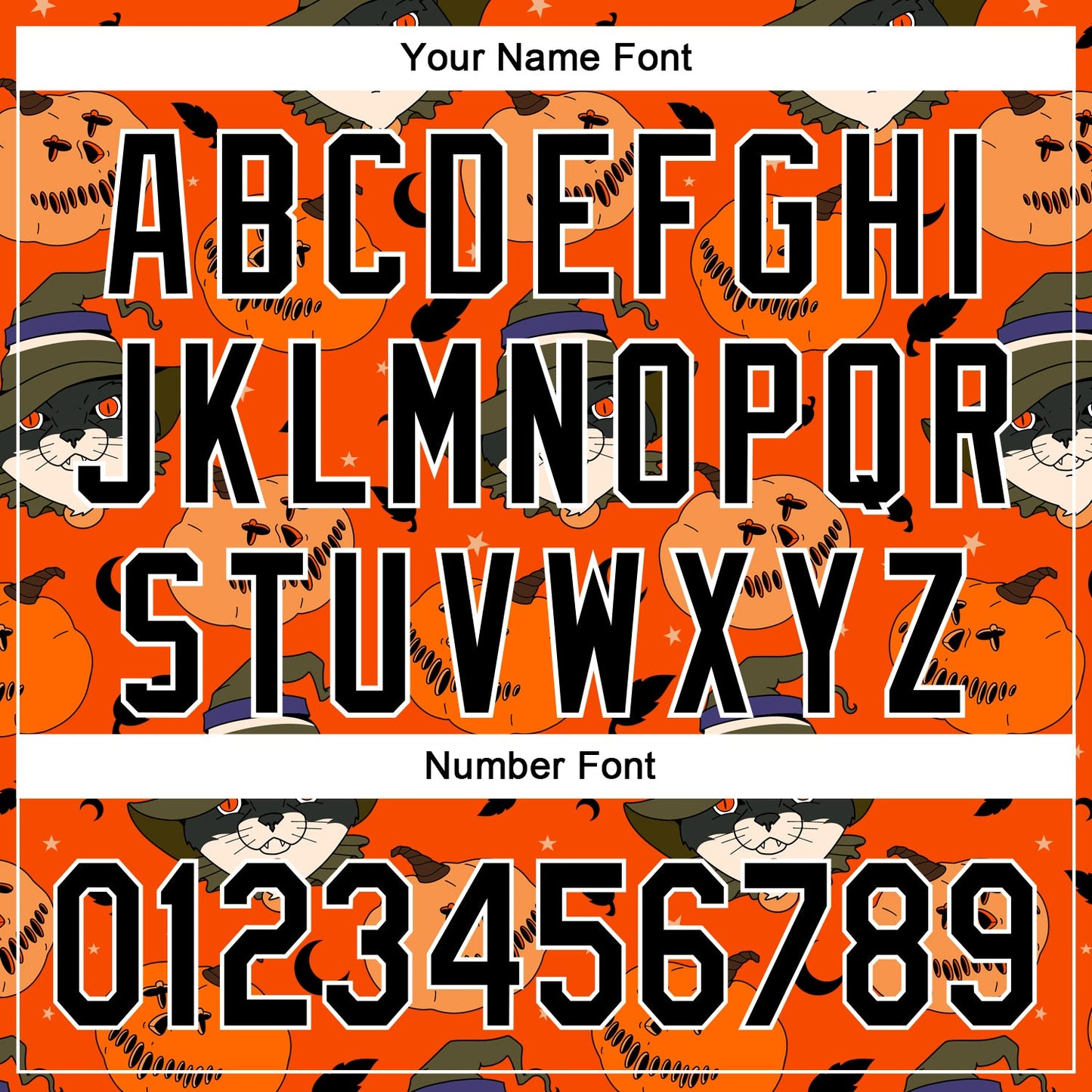 Custom Orange Black-White 3D Halloween Authentic Baseball Jersey view 5